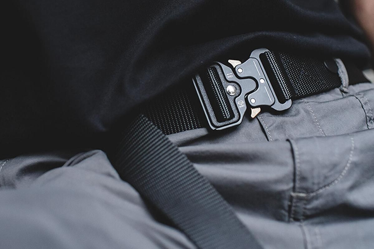 Nylon Tactical Belt Quick-Release for Outdoor Work Daily - Black