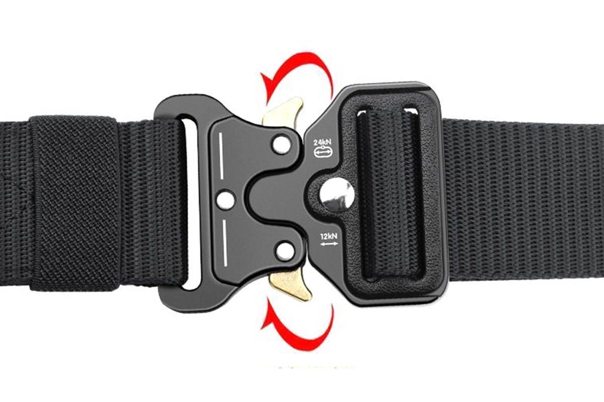 Nylon Tactical Belt Quick-Release for Outdoor Work Daily - Black