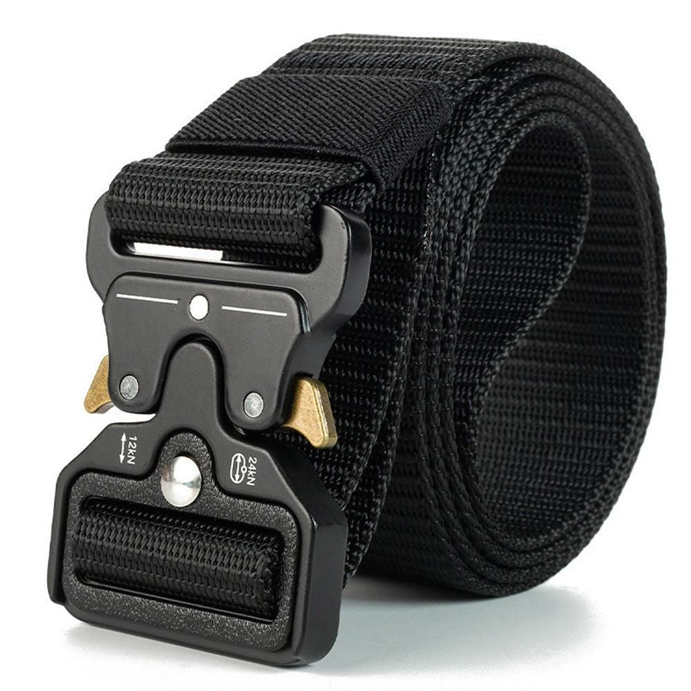 Nylon Tactical Belt Quick-Release for Outdoor Work Daily - Black