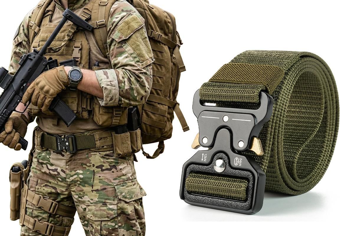 Nylon Tactical Belt Quick-Release for Outdoor Work Daily - Black