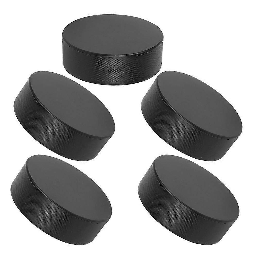 Ice Hockey Puck Sports Training Equipment Portable For Enthusiasts Circular Shape Pu Material 5Pcs