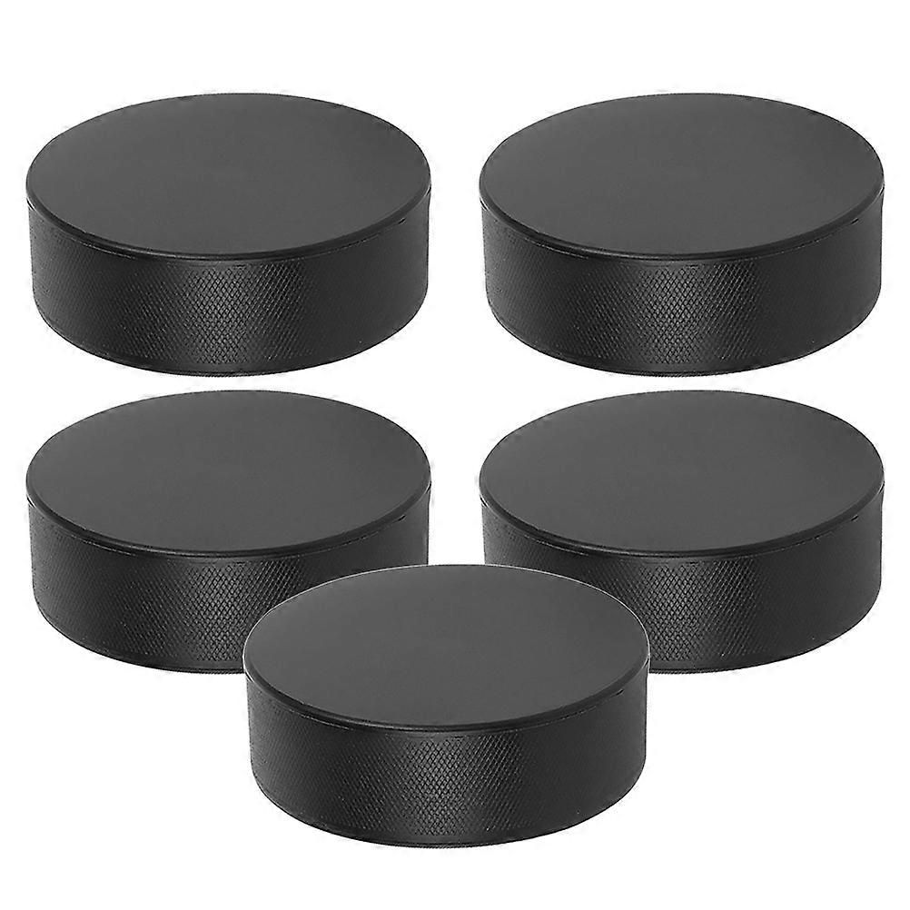 Ice Hockey Puck Sports Training Equipment Portable For Enthusiasts Circular Shape Pu Material 5Pcs