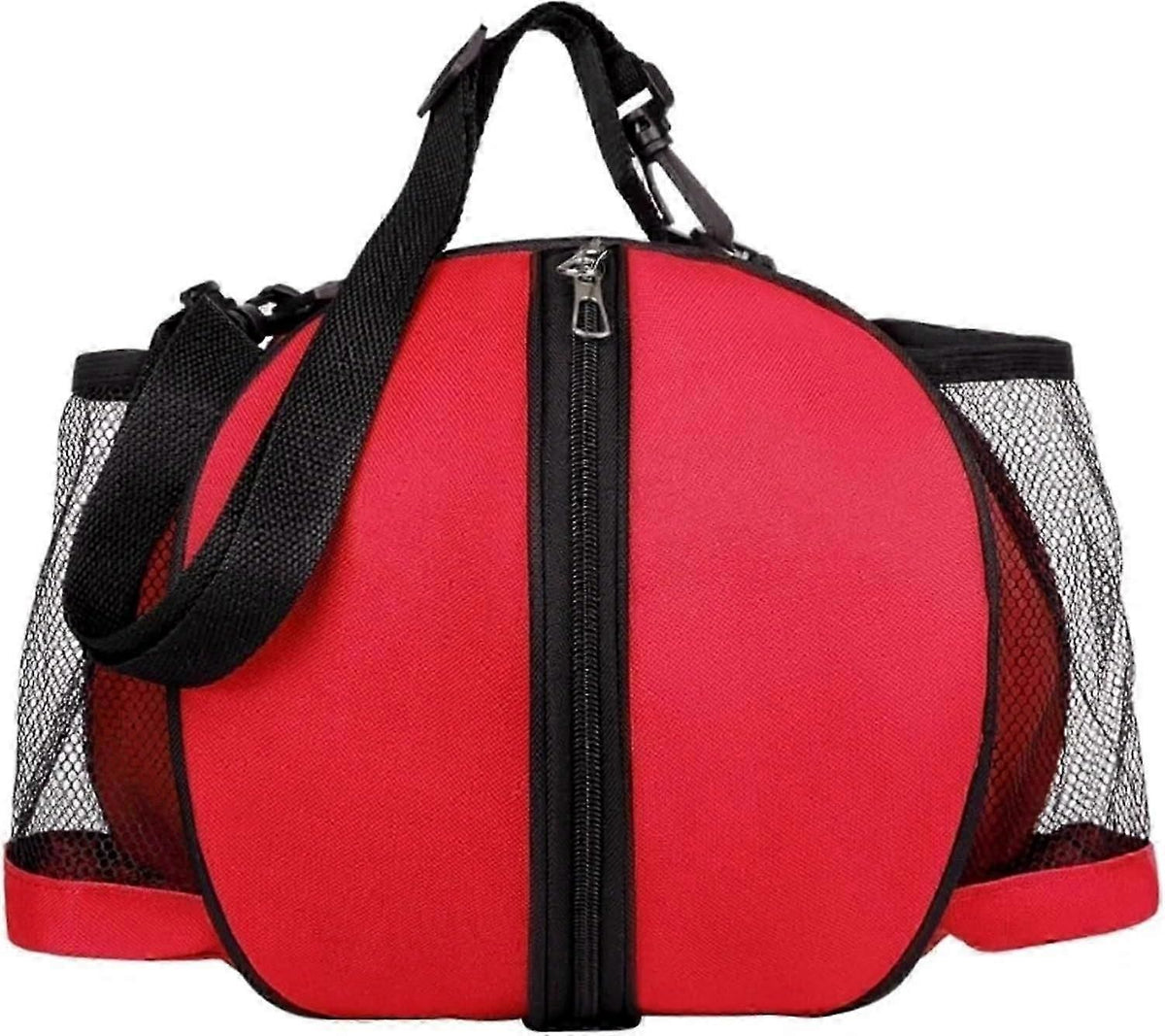 Sports Ball Bag Basketball Soccer Storage Bag Portable Equipment Carry Bag for Team Training Gym Outdoor Activities - Black