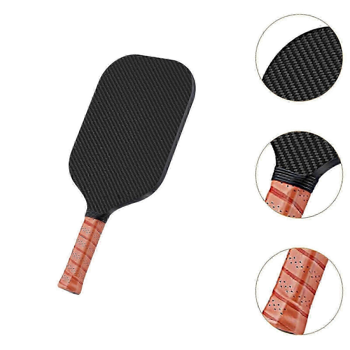 Pickleball Paddle Carbon Fiber Textured Surface Racket with Comfortable Grip Lightweight Sports Paddle - Orange