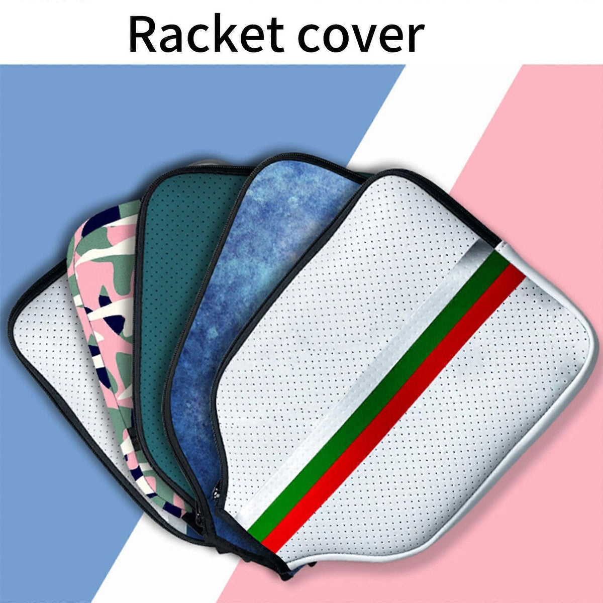 Pickleball Paddle Cover Neoprene Racket Protective Case with Zipper Lightweight Paddle Sleeve - Blue