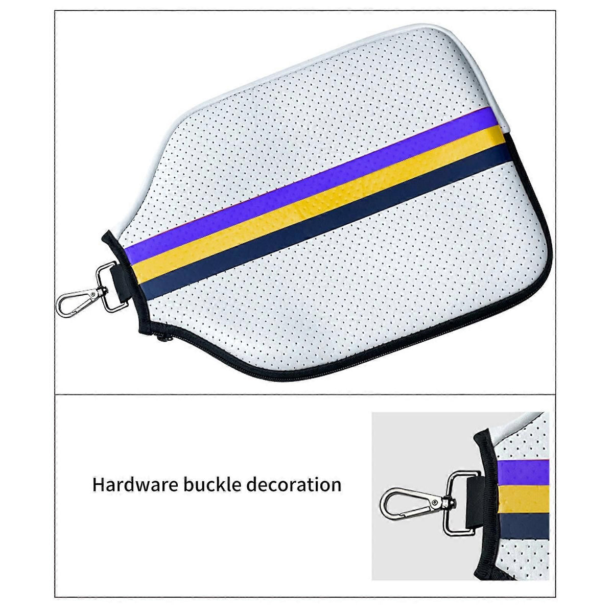 Pickleball Paddle Cover Neoprene Racket Protective Case with Zipper Lightweight Paddle Sleeve - Black