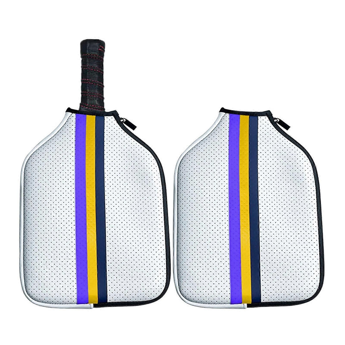 Pickleball Paddle Cover Neoprene Racket Protective Case with Zipper Lightweight Paddle Sleeve - White
