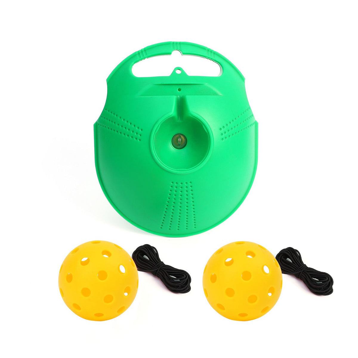 Pickleball Trainer Rebound Practice Set with Baseboard 2 Balls Elastic Rope Solo Training Equipment - Yellow