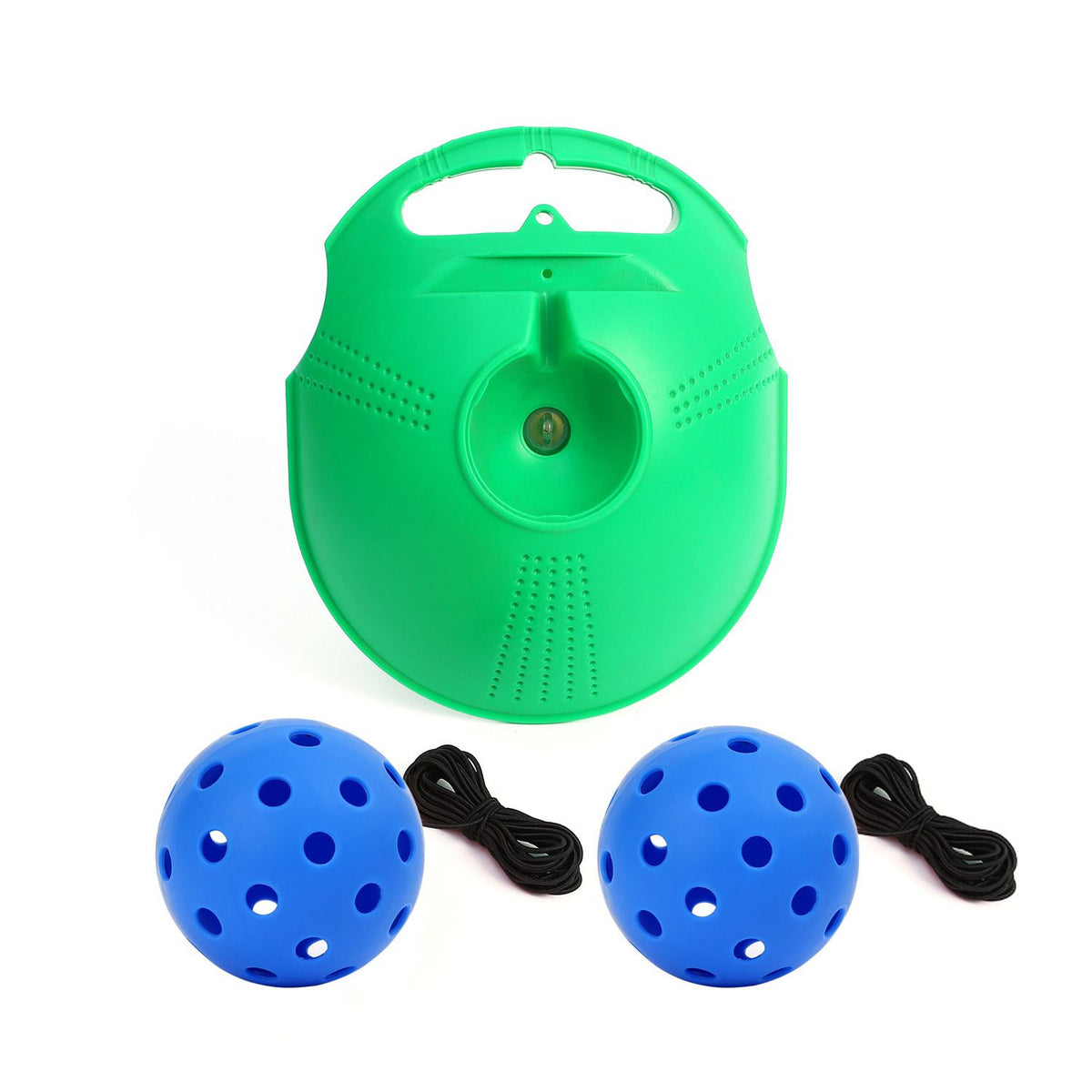 Pickleball Trainer Rebound Practice Set with Baseboard 2 Balls Elastic Rope Solo Training Equipment - Blue