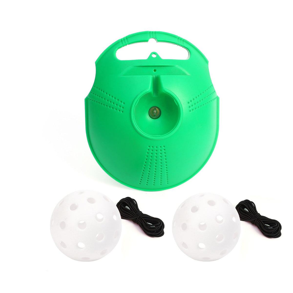 Pickleball Trainer Rebound Practice Set with Baseboard 2 Balls Elastic Rope Solo Training Equipment - White
