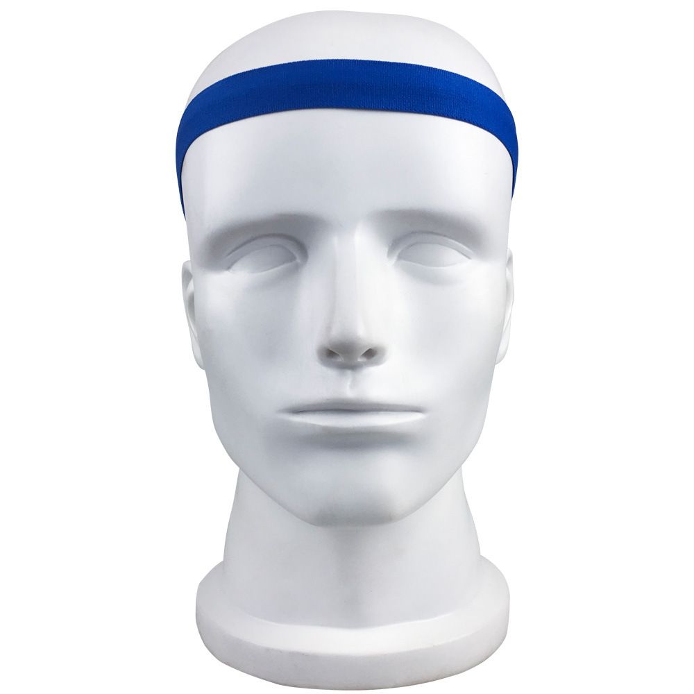 Sports Headband with Non-Slip Silicone Strip Stretch Running Yoga Fitness Sweatband - Blue