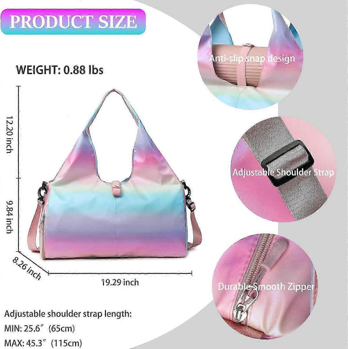 Yoga Mat Bag Sports Gym Bag with Shoe Compartment and Mat Strap