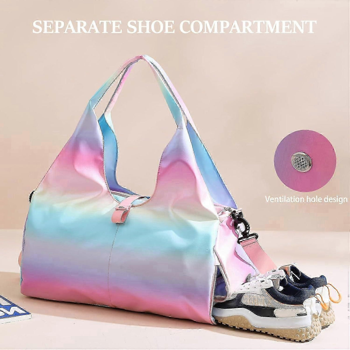 Yoga Mat Bag Sports Gym Bag with Shoe Compartment and Mat Strap