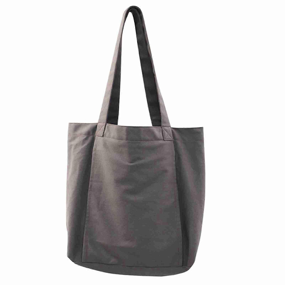 Yoga Tote Bag Canvas Gym Bag with Yoga Mat Holder and Zipper Pocket - Beige