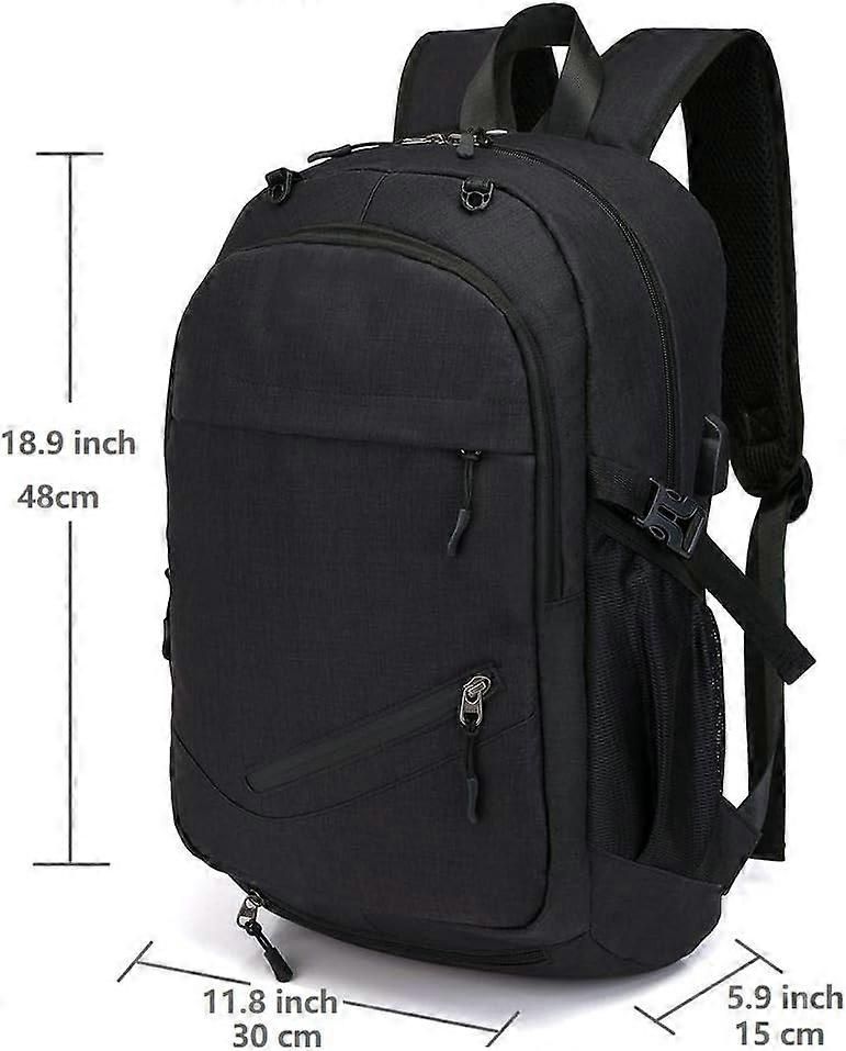 Basketball Backpack with Ball Net, 15.6 Inch Laptop Backpack, Backpack with Ball Net, Basketball Bag - Black