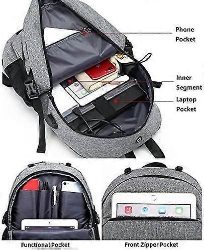 Basketball Backpack with Ball Net, 15.6 Inch Laptop Backpack, Backpack with Ball Net, Basketball Bag - Black