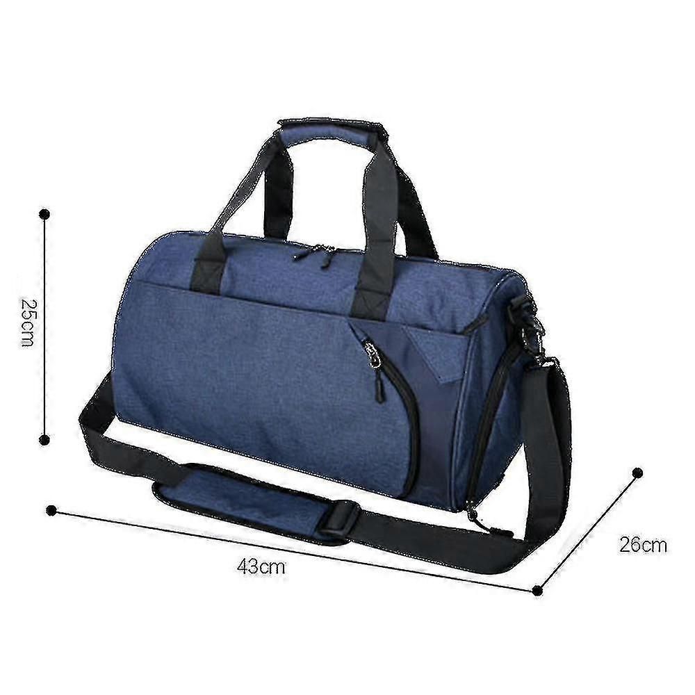 Sports Gym Bag 43x26x26cm Nylon Duffle Bag with Shoe Compartment Wet Dry Separation - Red
