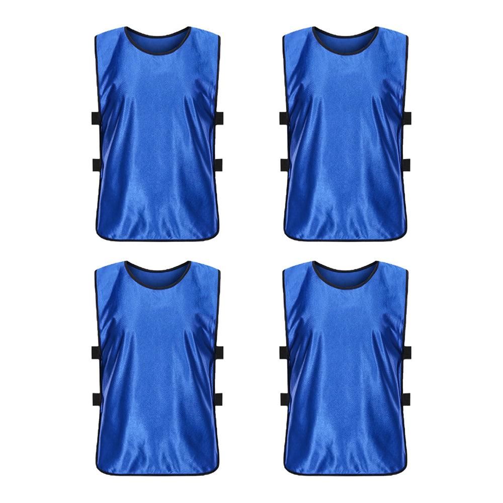 4Pcs Scrimmage Training Vest Team Sports Games Practice Jersey Blue