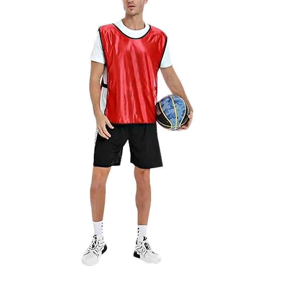 4Pcs Scrimmage Training Vest Team Sports Games Practice Jersey Red