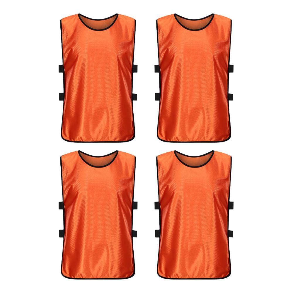 4Pcs Scrimmage Training Vest Team Sports Games Practice Jersey Orange