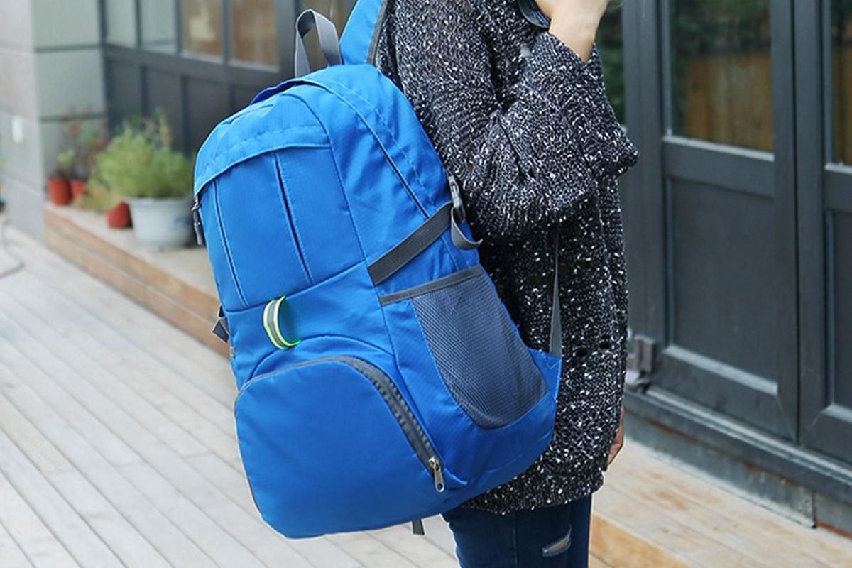 30L Ultra Lightweight Foldable Waterproof Backpack Travel Camping Hiking Outdoor Sports Bag - Blue
