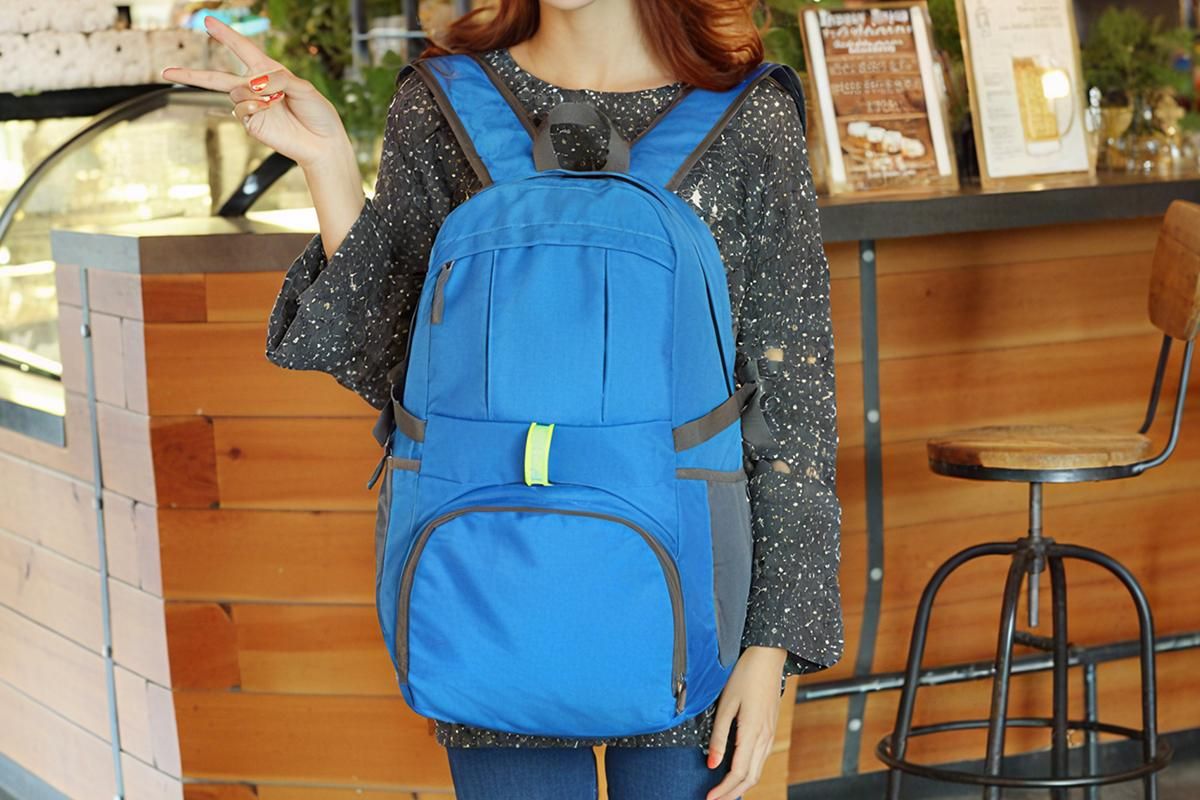 30L Ultra Lightweight Foldable Waterproof Backpack Travel Camping Hiking Outdoor Sports Bag - Blue