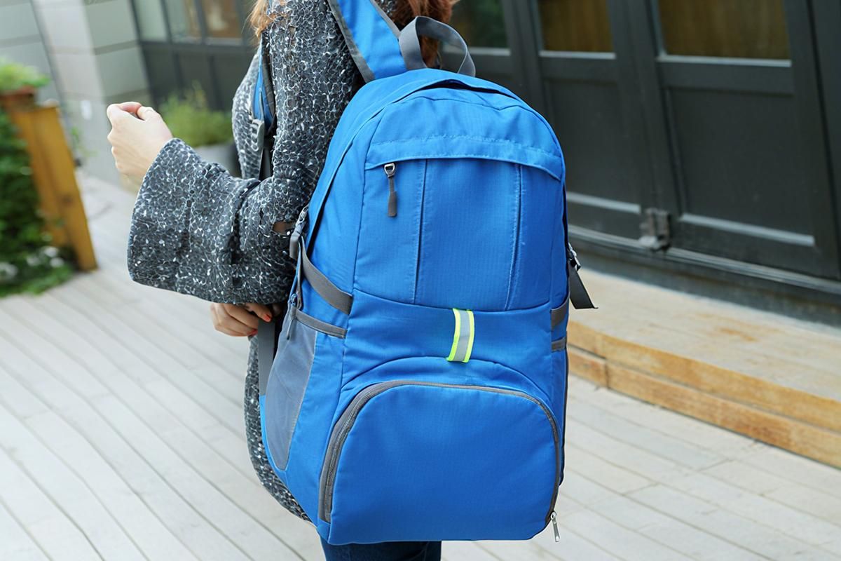 30L Ultra Lightweight Foldable Waterproof Backpack Travel Camping Hiking Outdoor Sports Bag - Blue