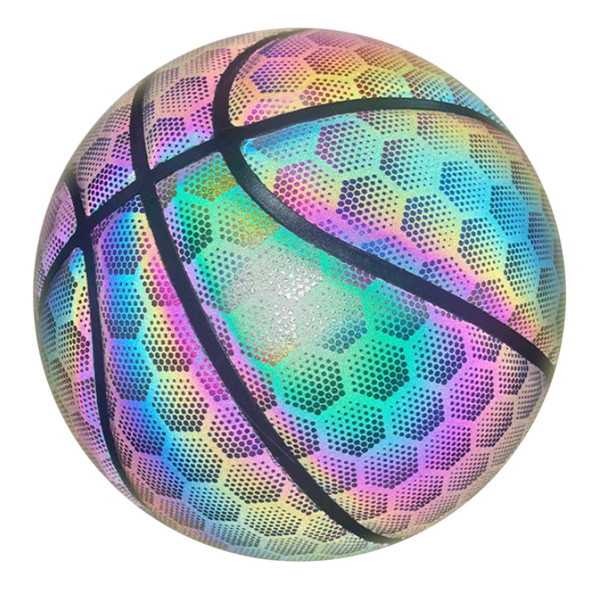 Reflective Luminous Glow Basketball Wear-Resistant PU Big hexagon 1Pc