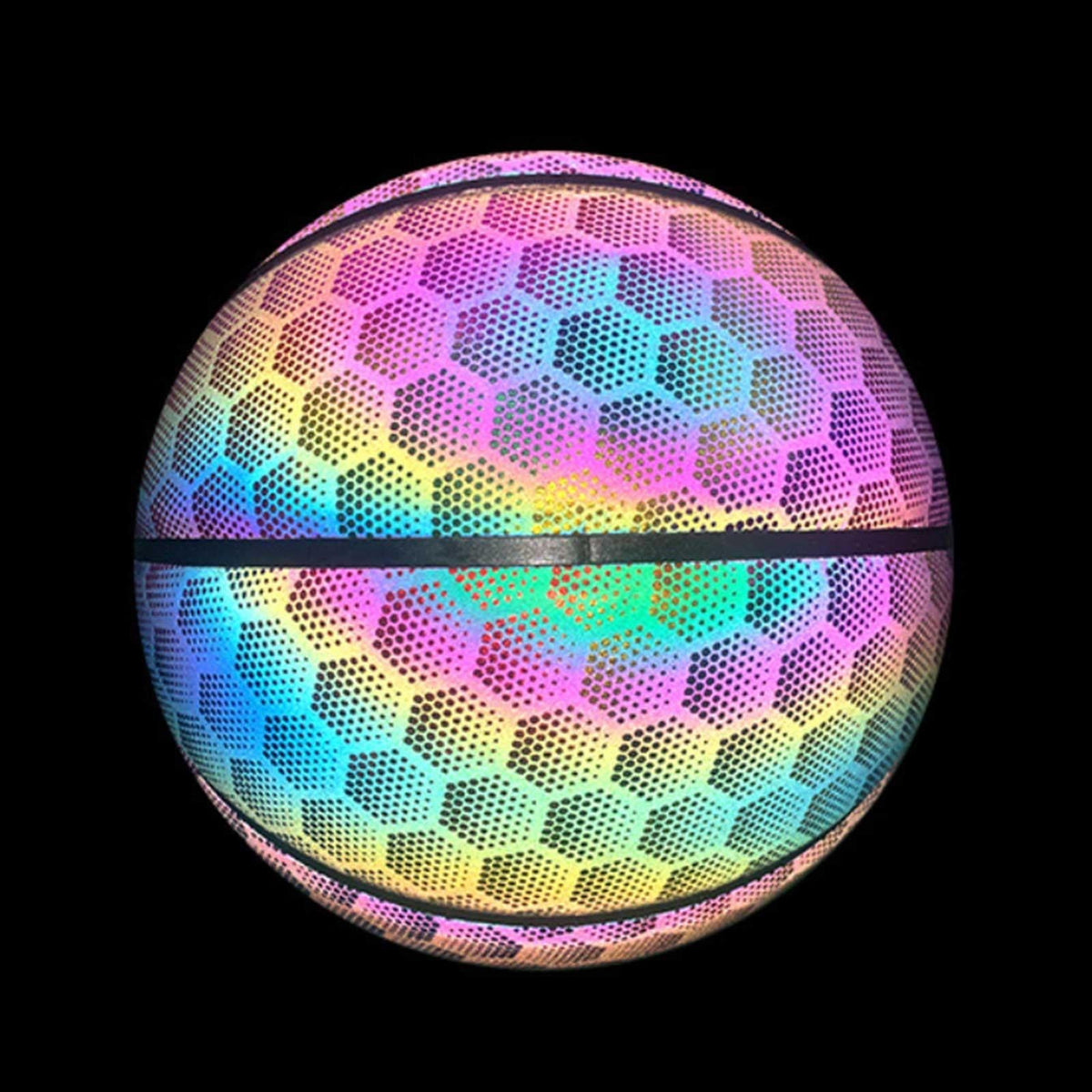 Reflective Luminous Glow Basketball Wear-Resistant PU Big hexagon 1Pc