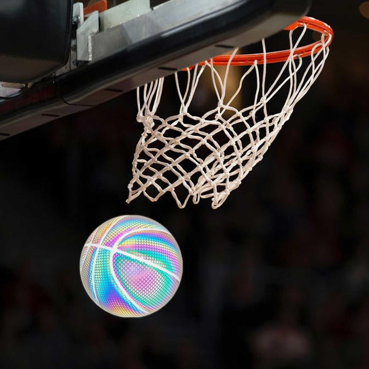 Reflective Luminous Glow Basketball Wear-Resistant PU Big hexagon 1Pc