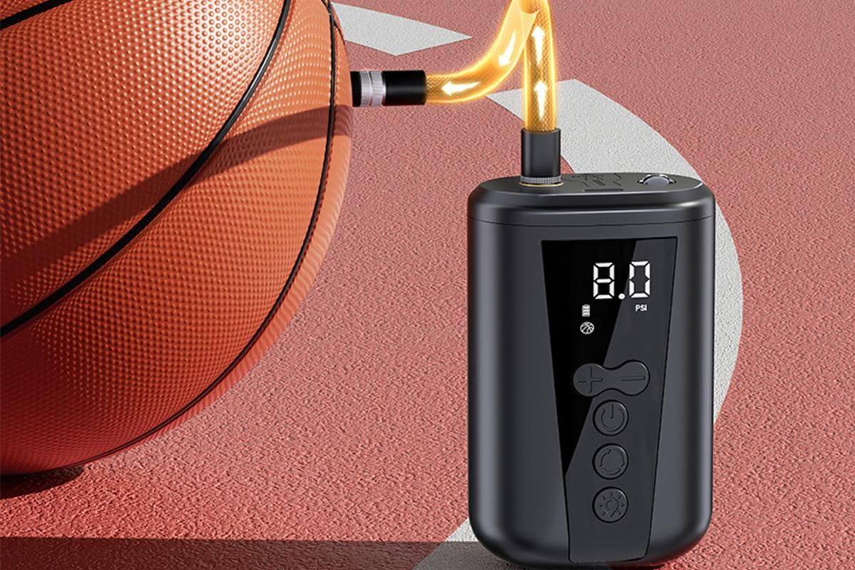Electric Ball Pump with LCD Display Preset Pressure for Basketball Soccer