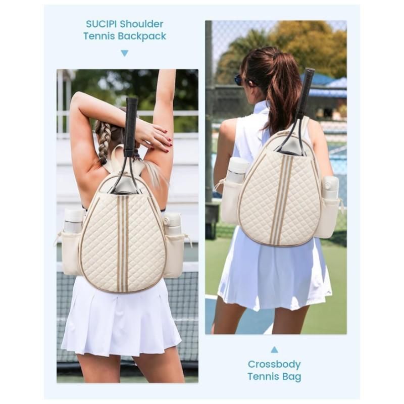 Crossbody Lightweight Multifunctional Waterproof Tennis Racket Bag for Men and Women Suitable for Pickleball Badminton and Tennis-Purple