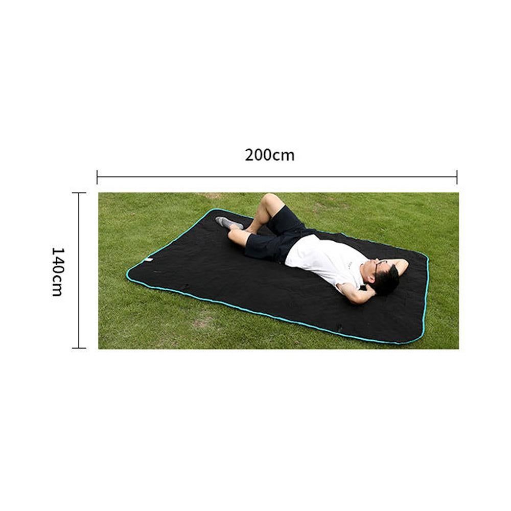 Outdoor Fleece Polyester Camping Blanket Waterproof Thick Portable Picnic Mat Machine Washable-Navy blue