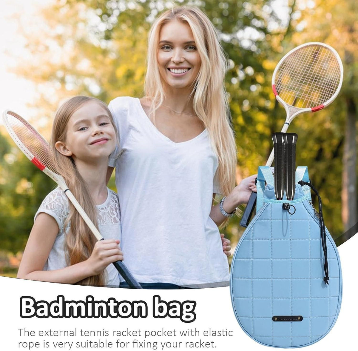 Tennis Racket Backpack Single Shoulder Badminton Bag Multi-Functional Paddle and Ball Bag