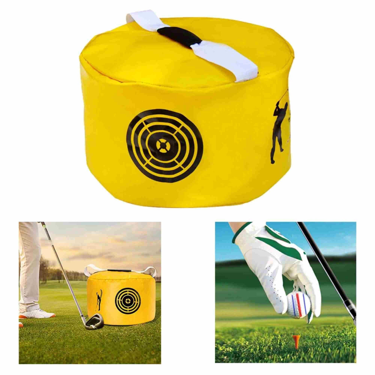 Golf Hitting Bag Golf Power Impact Swing Practice Exercise Equipment Pack - Yellow