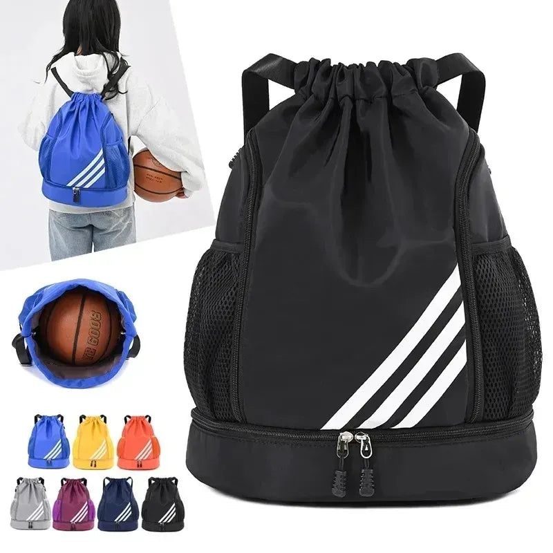 Large Capacity Sports Drawstring Backpack, Multifunctional Outdoor Training Gym Bag for Basketball Football Swimming Travel