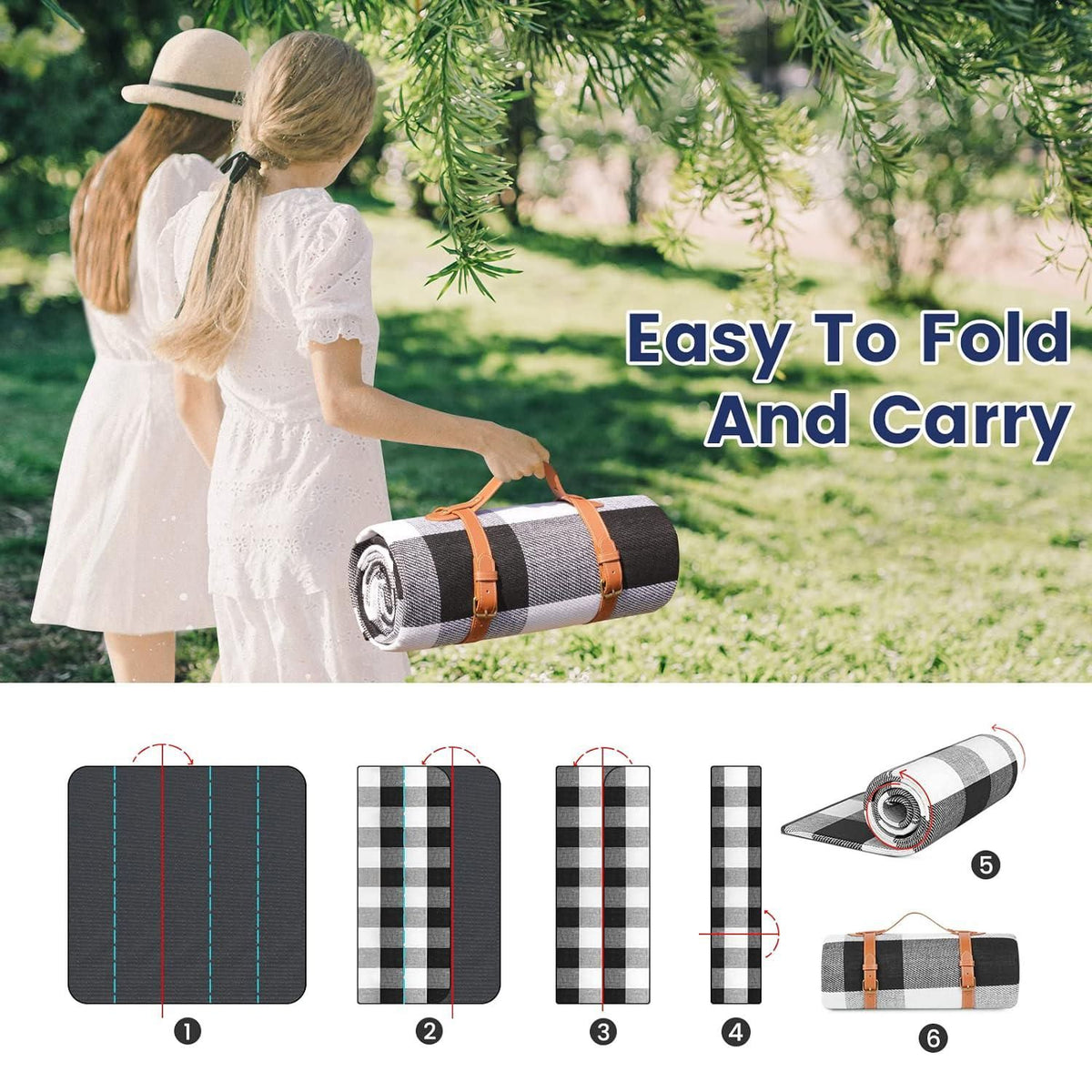 Outdoor Picnic Blanket Waterproof Mat Extra Wide Camping Tent Ground Sheet for Hiking and Outdoor Activities - Blue S