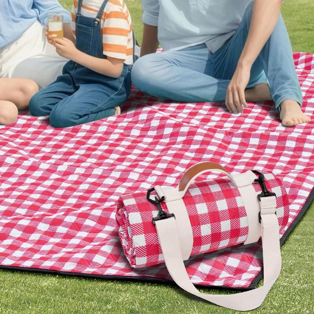 Waterproof Picnic Blanket Beach Outdoor Camping Mat Large Foldable Red