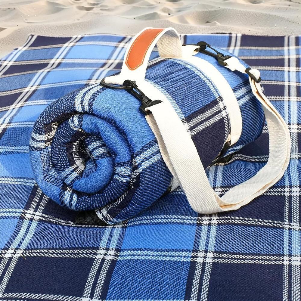 Waterproof Picnic Blanket Beach Outdoor Camping Mat Large Foldable Blue