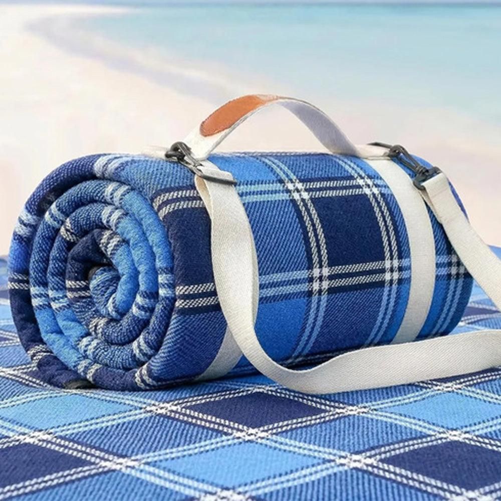 Waterproof Picnic Blanket Beach Outdoor Camping Mat Large Foldable Blue
