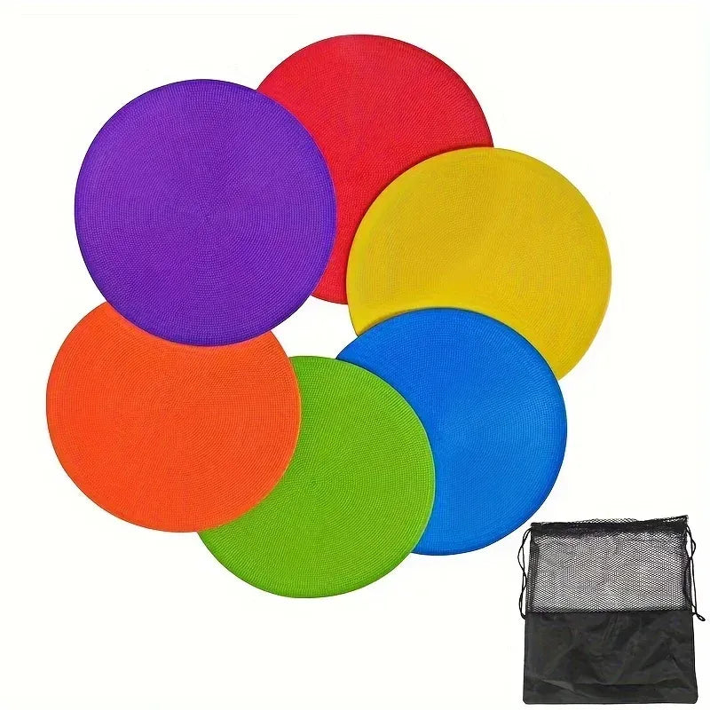 12Pcs Football Training Auxiliary Marker Disc Mat Game Sport Teach Tool