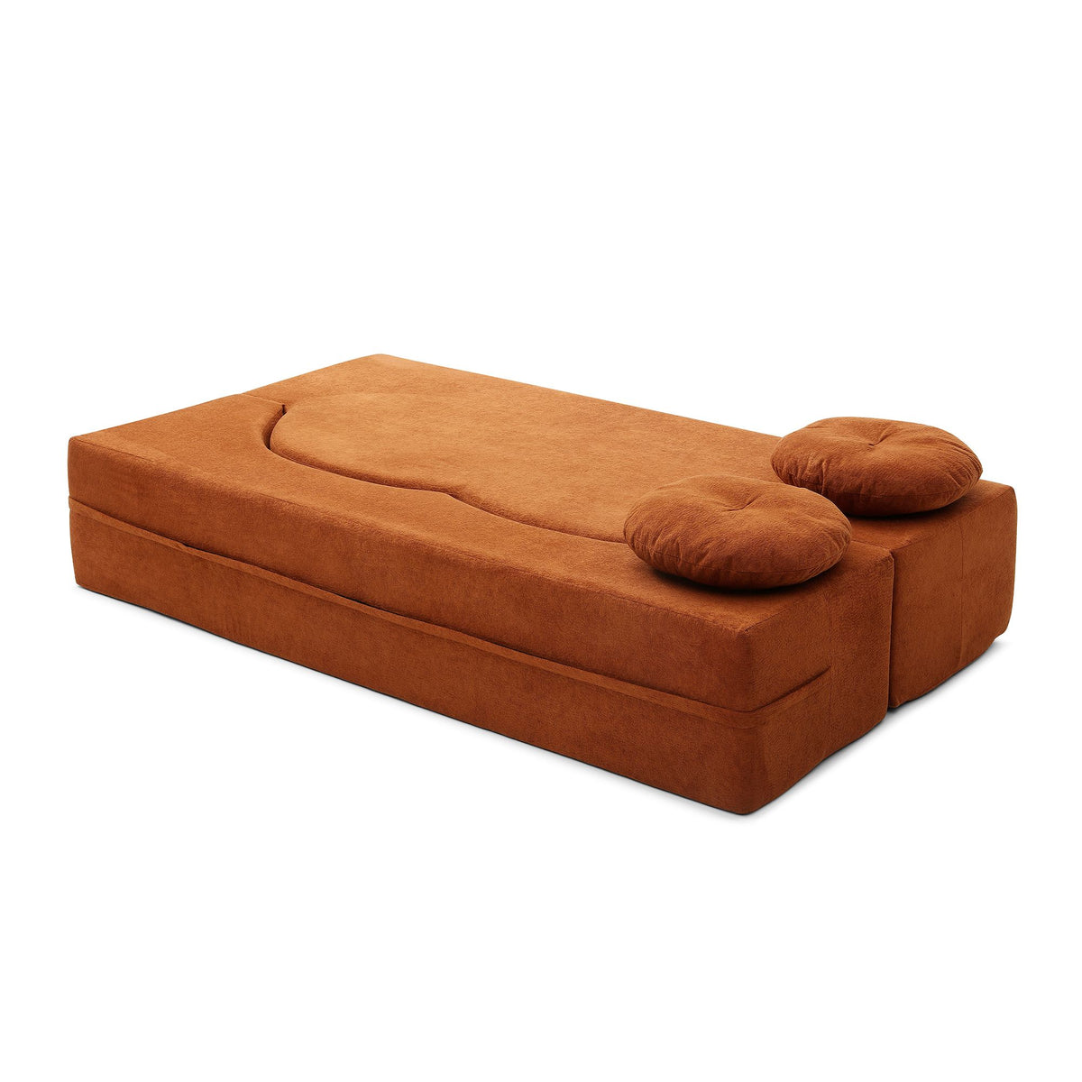 Convertible Folding Sofa Bed / Plush Corduroy Loveseat Couch - Grey
