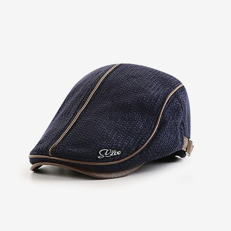 Yang Guan Knitted Cap Men Winter Warm Dark Blue