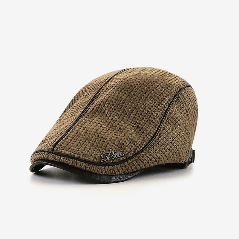 Yang Guan Knitted Cap Men Winter Warm Dark Blue