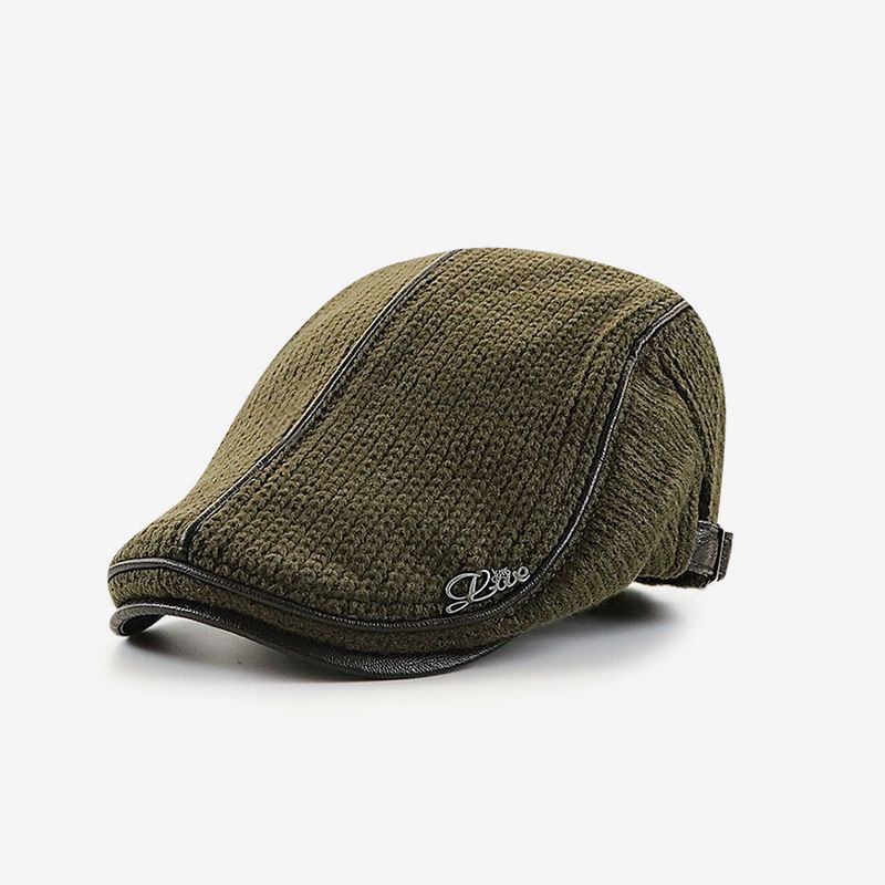Yang Guan Knitted Cap Men Winter Warm Army Green