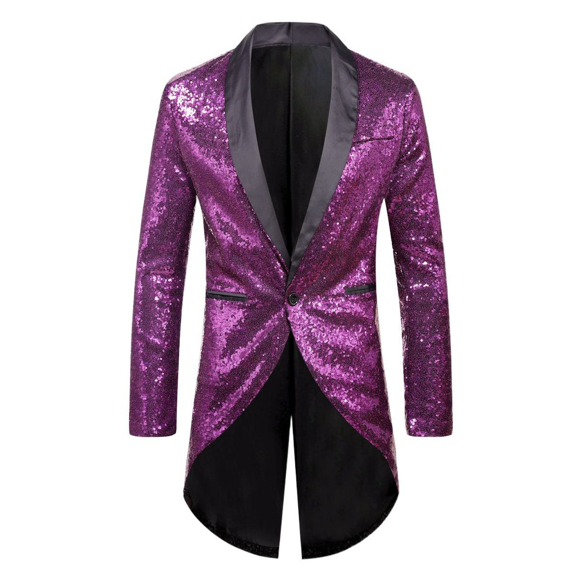 Men Sequin Suit One Button Casual Polyester Red XL