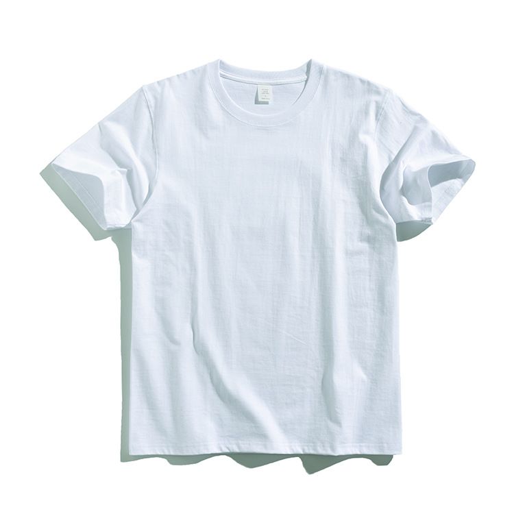 270g Cotton T Shirt Men Short Sleeve Crewneck White XXXL (suitable for 85.00 kg-95.00 kg