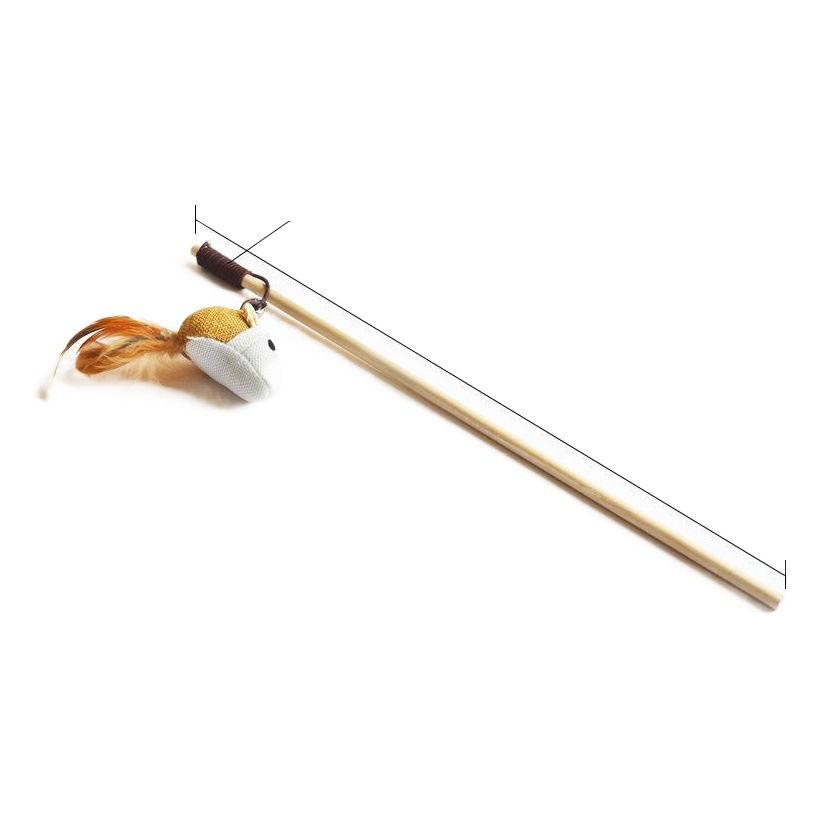 Wooden Pole Cat Tease Stick Dr Pet Sackcloth Love Fun Cat Stick