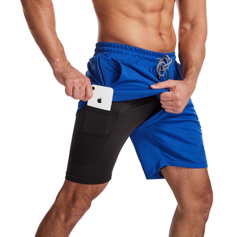 MUSCLE BURNING Men Running Shorts Quick Dry 5 Inch Blue XXL