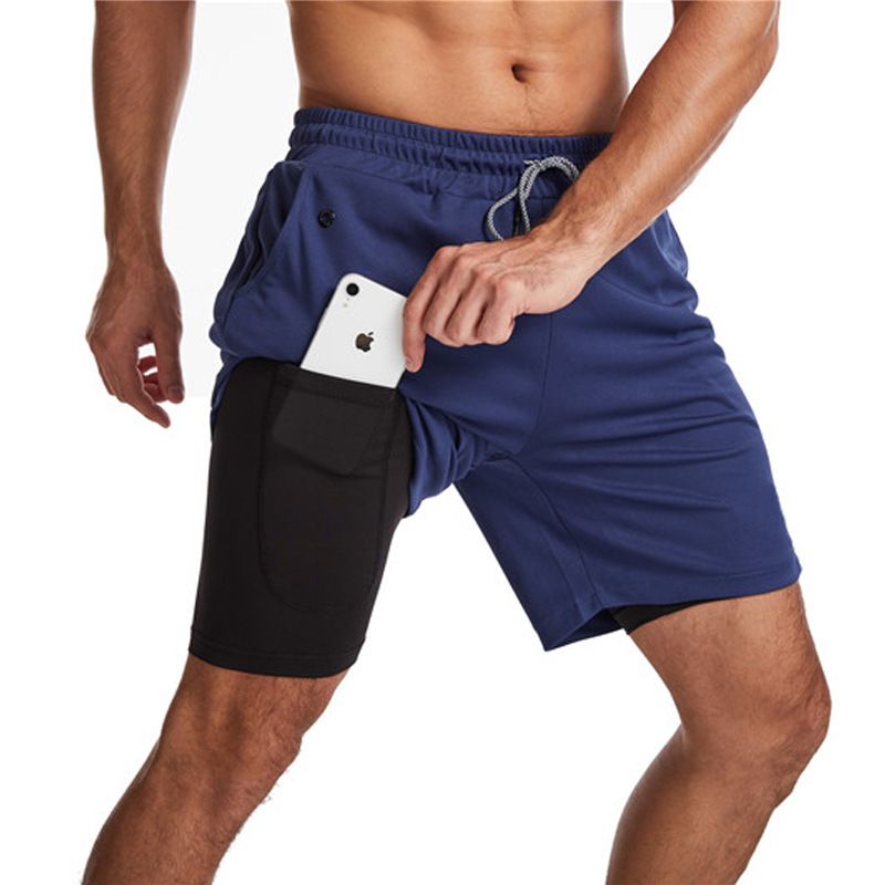 MUSCLE BURNING Men Running Shorts Quick Dry 5 Inch Navy XL